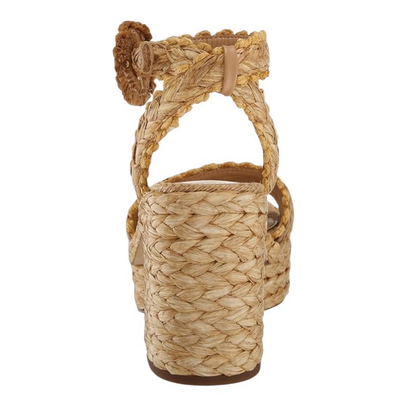 Sam‎ Edelman Iliana Sand Raffia Platform Sandals Women's Size 5M Woven Heel - Picture 3 of 10